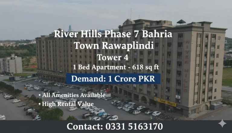 High Rental Value, One bed apartment for sale in River Hills Bahria town