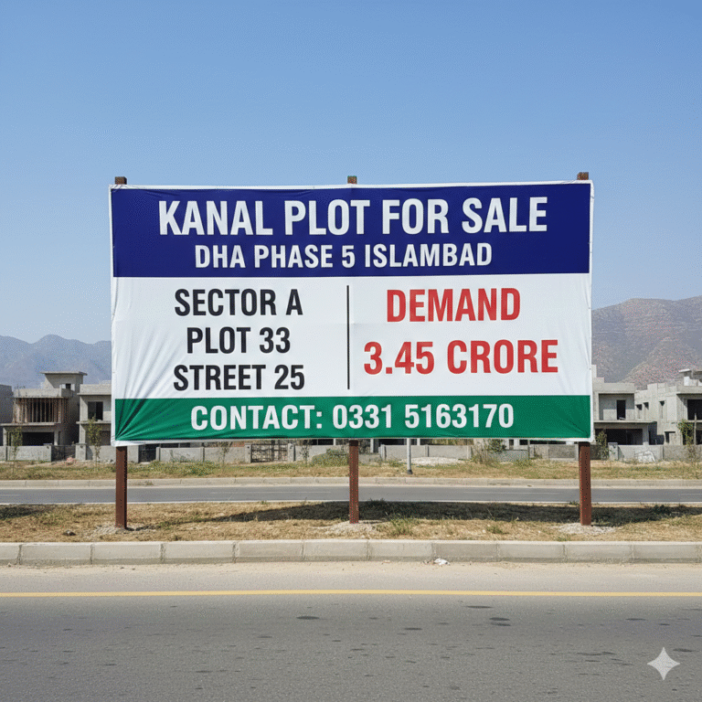 DHA Phase 5 Islamabad – Kanal Plot for Sale! Prime investor opportunity in Sector A