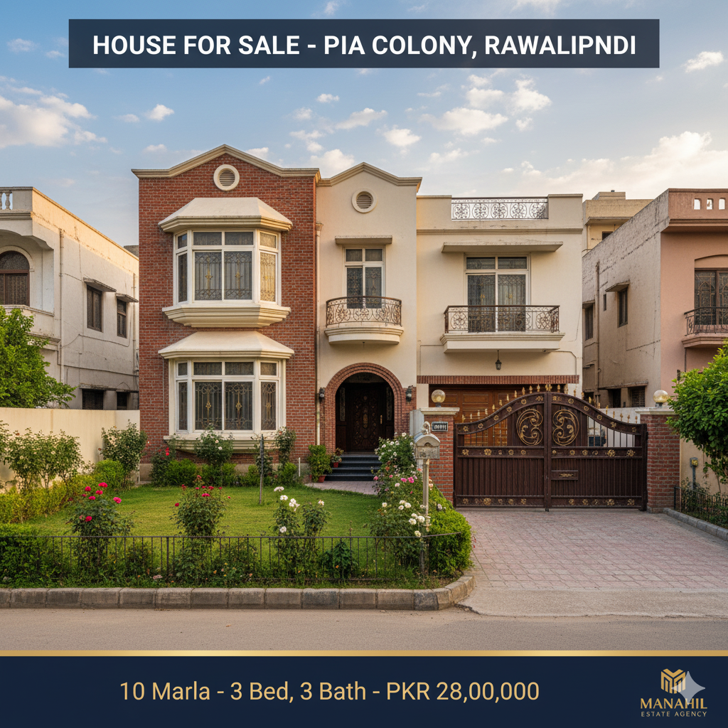 🏠 Spacious 10 Marla House for Sale in PIA Colony, Rawalpindi
