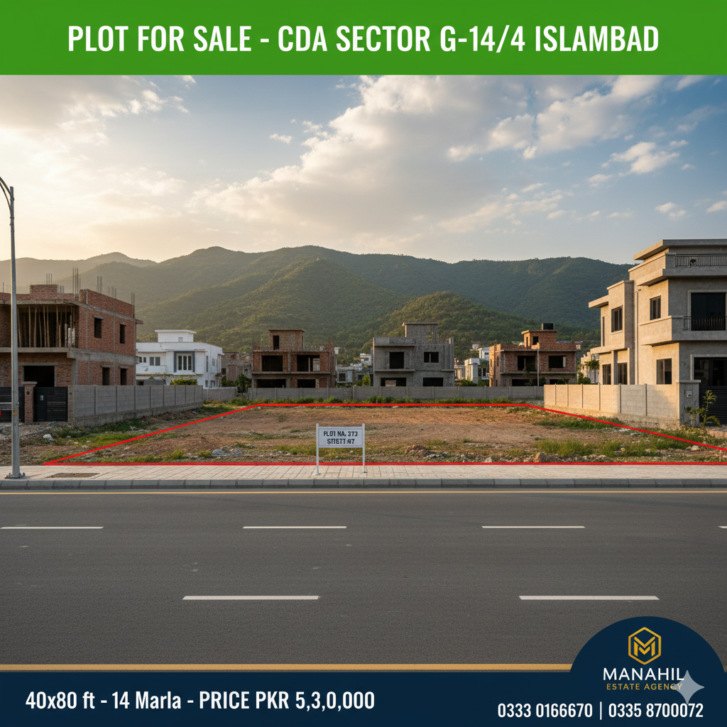 📍 Premium 14 Marla Plot for Sale – CDA Sector G-14/4, Islamabad 🌟