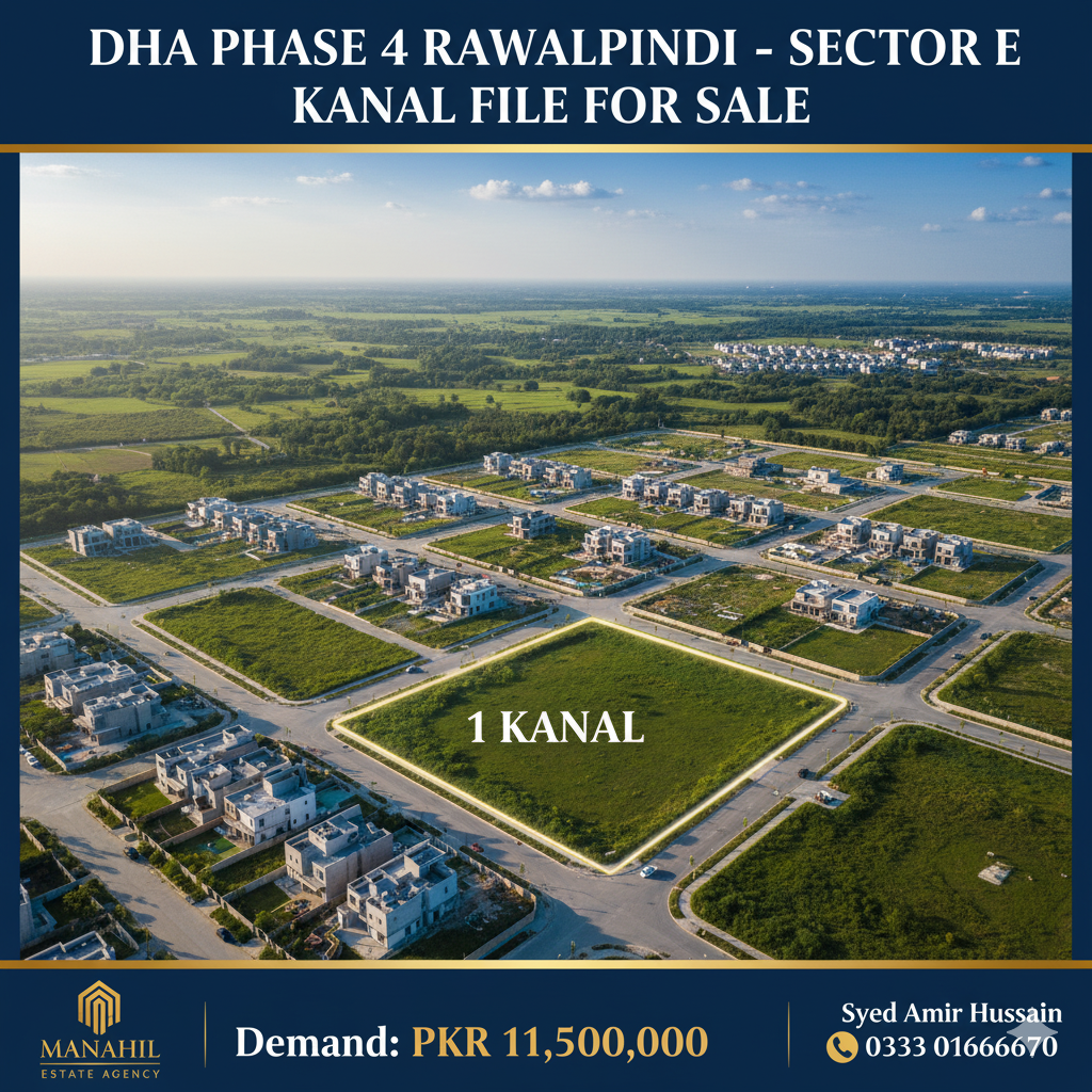 ​🚀 1 Kanal File for Sale in DHA Phase 4, Sector E, Rawalpindi