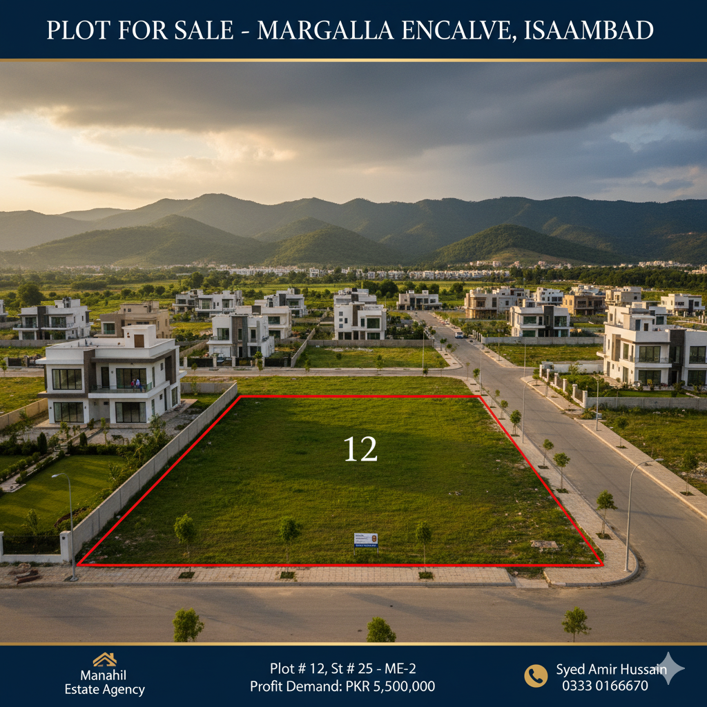 Prime 1 Kanal Plot for Sale – Margalla Enclave, Islamabad (ME-2)