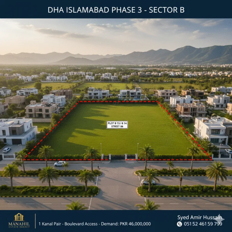 Exclusive 1 Kanal Pair (B 13 & 14) for Sale – DHA Islamabad Phase 3, Sector B