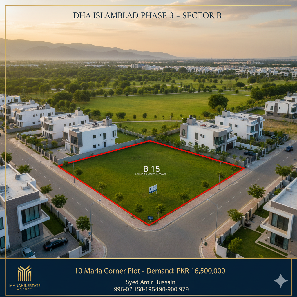 Exclusive 10 Marla Corner Plot for Sale – DHA Phase 3, Sector B