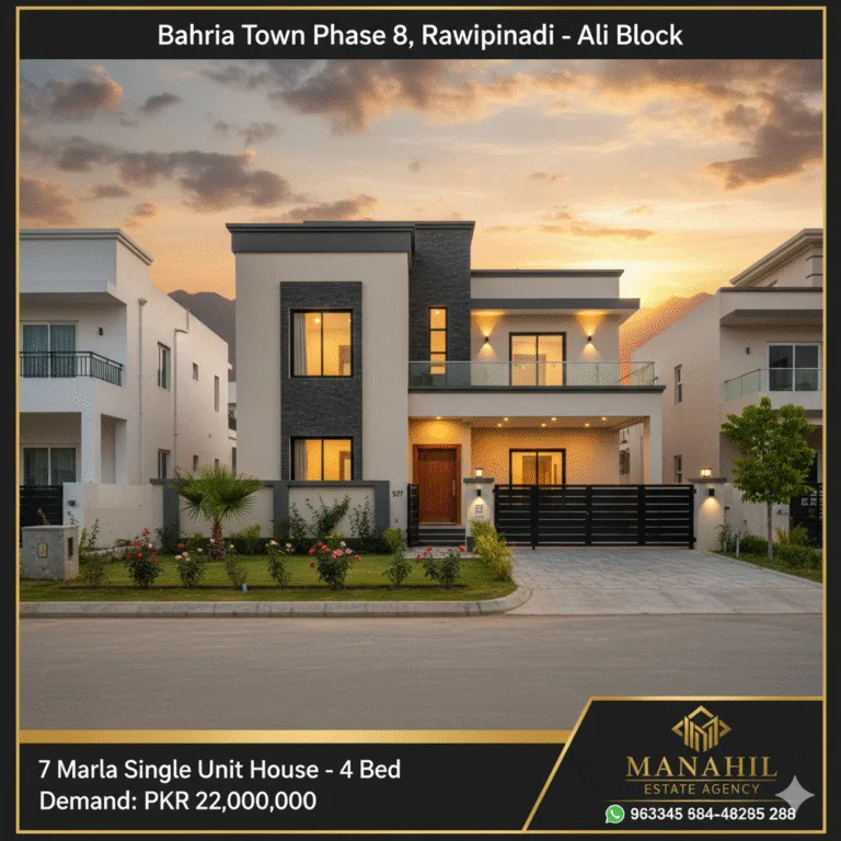 Charming 7 Marla Single Unit House for Sale – Bahria Town Phase 8, Ali Block