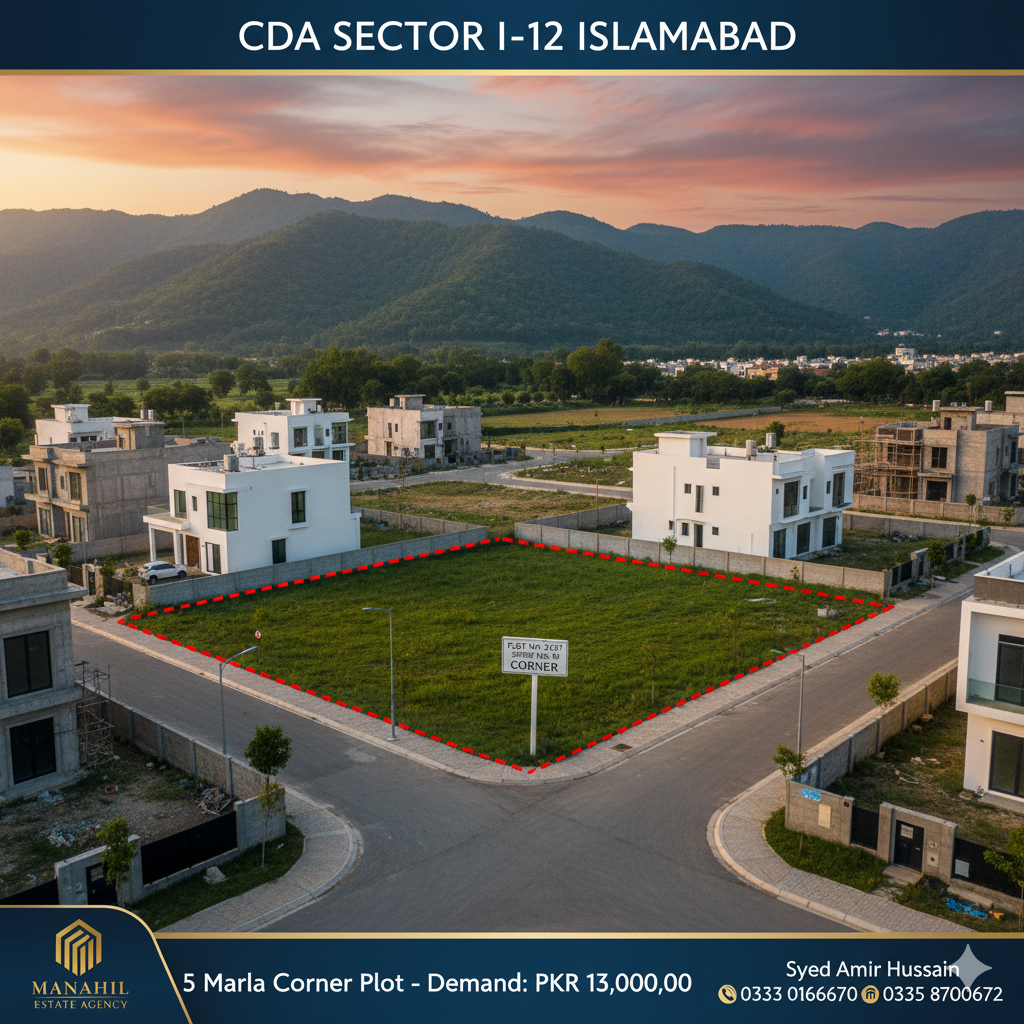 Prime 5 Marla Corner Plot for Sale – CDA Sector I-12, Islamabad