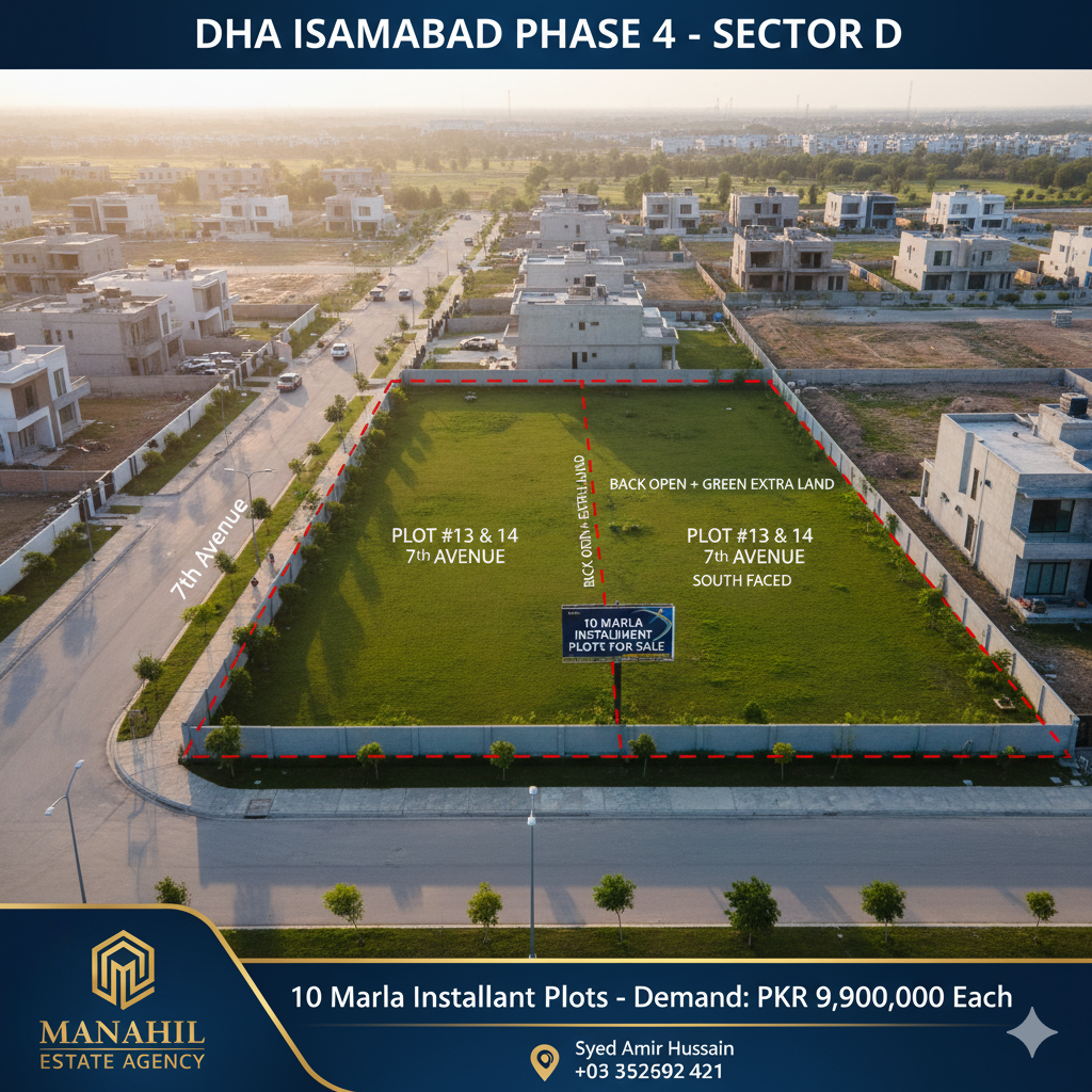 Exclusive 10 Marla Installment Plots for Sale – DHA Phase 4, Sector D (7th Avenue)