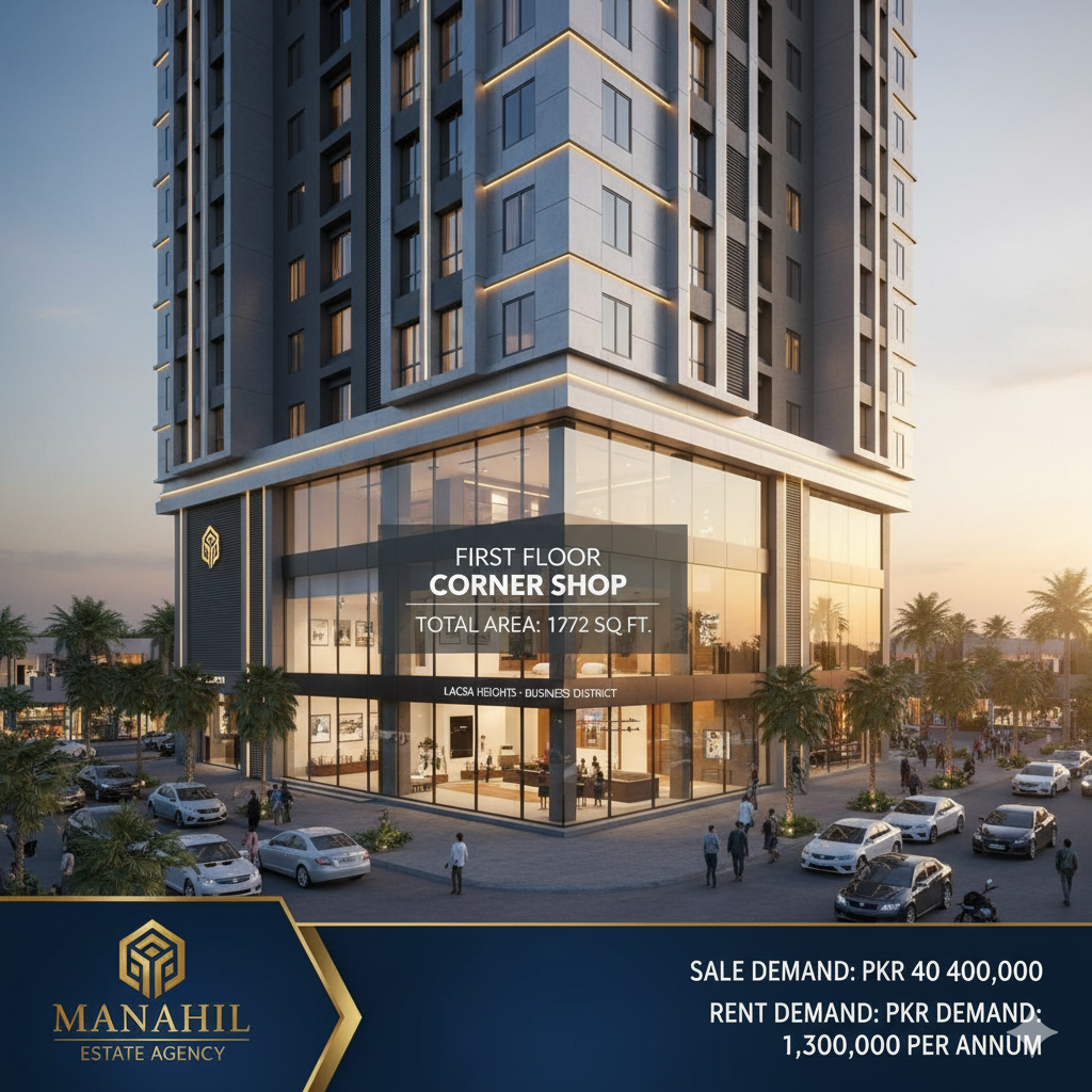 Prime Corner Commercial Shop for Sale – Lacasa Heights, Bahria Town Phase 8