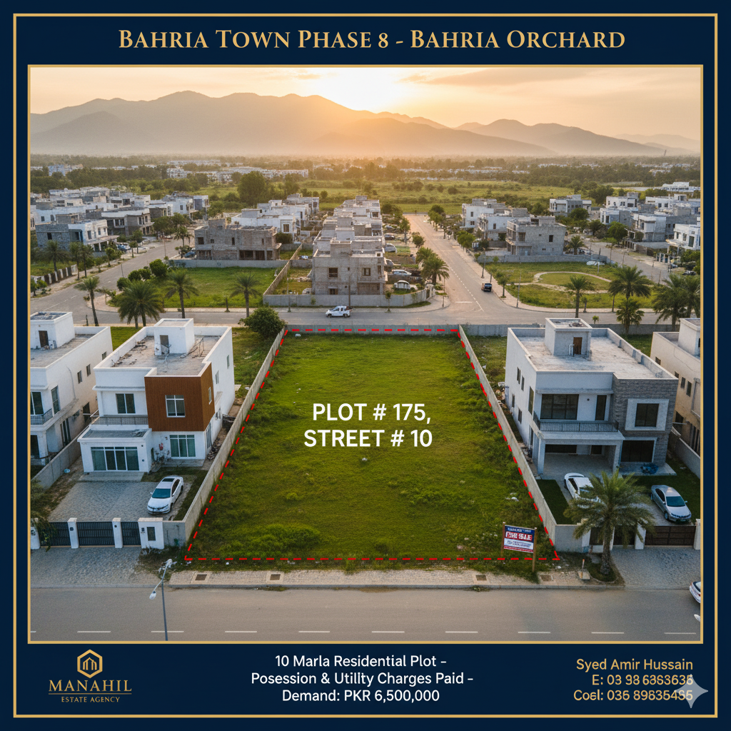 Ready for Build: 10 Marla Plot for Sale – Bahria Orchard, Bahria Town Phase 8