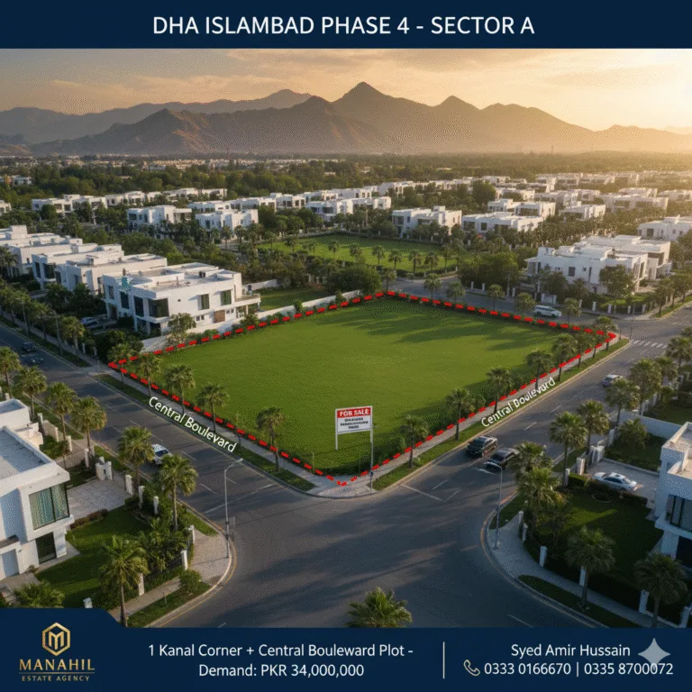 Landmark 1 Kanal Corner Plot on Central Boulevard – DHA Phase 4, Sector A