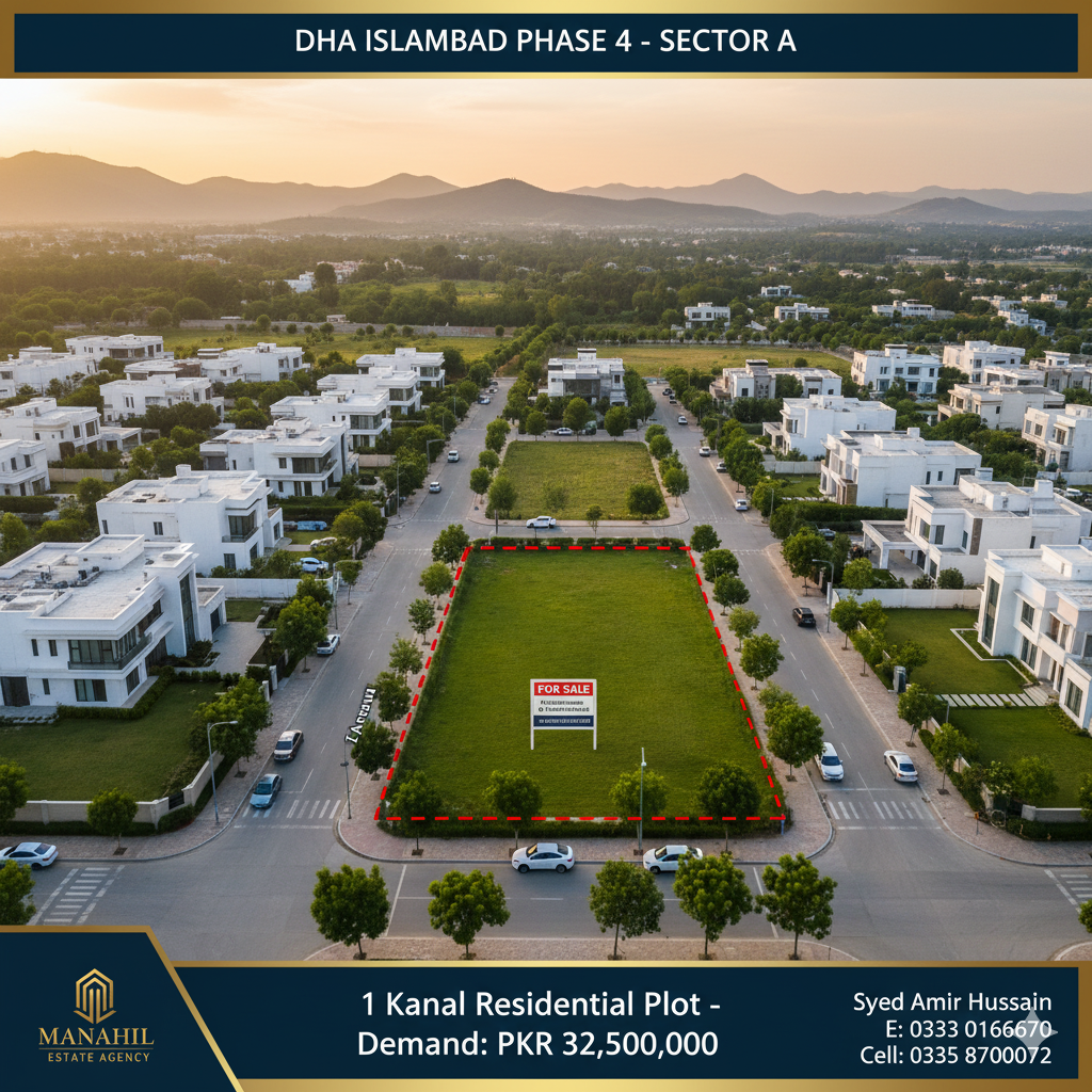 Premium 1 Kanal Plot on 1st Avenue for Sale – DHA Phase 4, Sector A