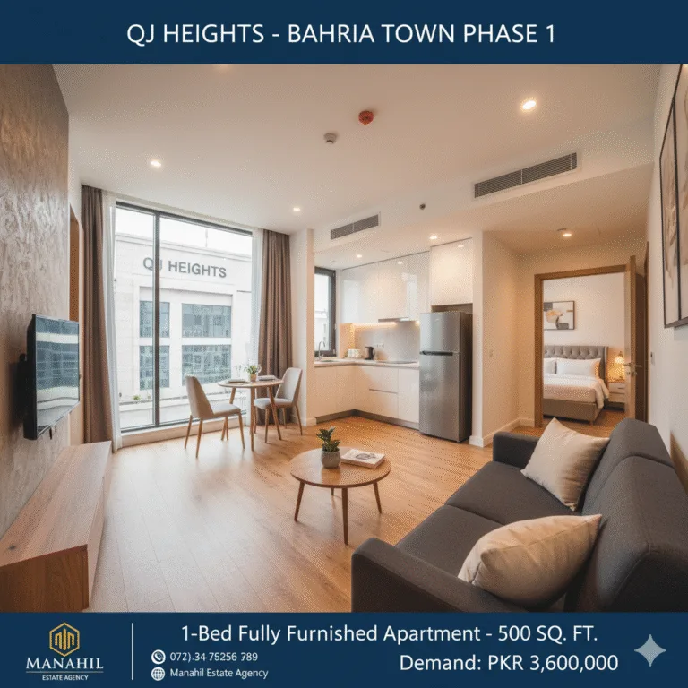 Turn-Key Investment: 1-Bed Fully Furnished Apartment for Sale – QJ Heights, Bahria Town Phase 1