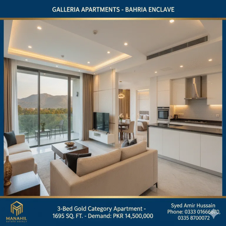 Rare Gold Category: 3-Bed Luxury Apartment for Sale – Galleria Apartments, Bahria Enclave