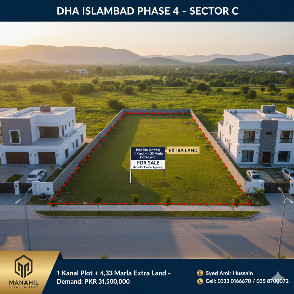 Double Investment: Two Separate 1 Kanal Plots (Street 9) with Extra Land – DHA Phase 4, Sector C