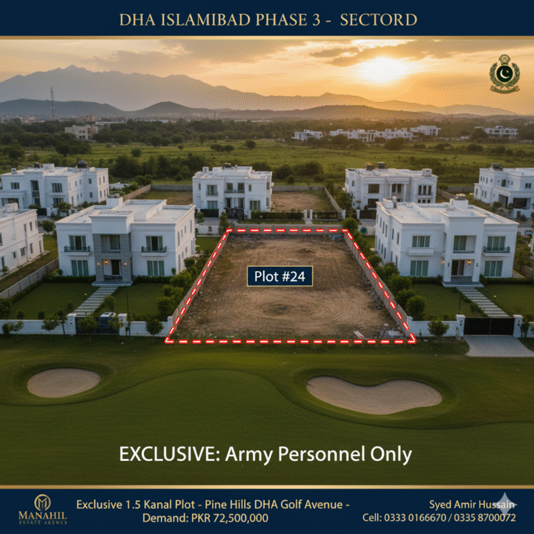 Exclusive Gated Luxury: 1.5 Kanal Plot in Pine Hills, DHA Phase 5 (Army Personnel Only)