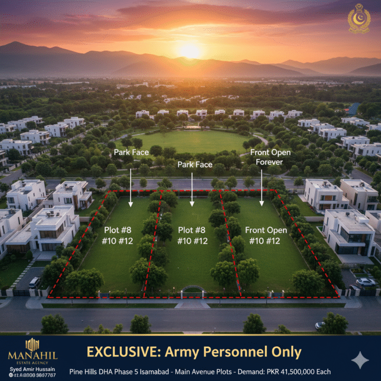 Elite Gated Living: Kanal Plots on Main Avenue, Park Face – Pine Hills, DHA Phase 5 (Army Personnel Only)