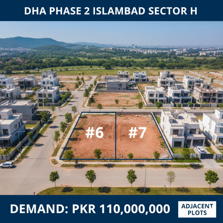 ​Prime 2 Kanal (Adjacent Plots #6 & #7) in DHA Phase 2 Islamabad, Sector H