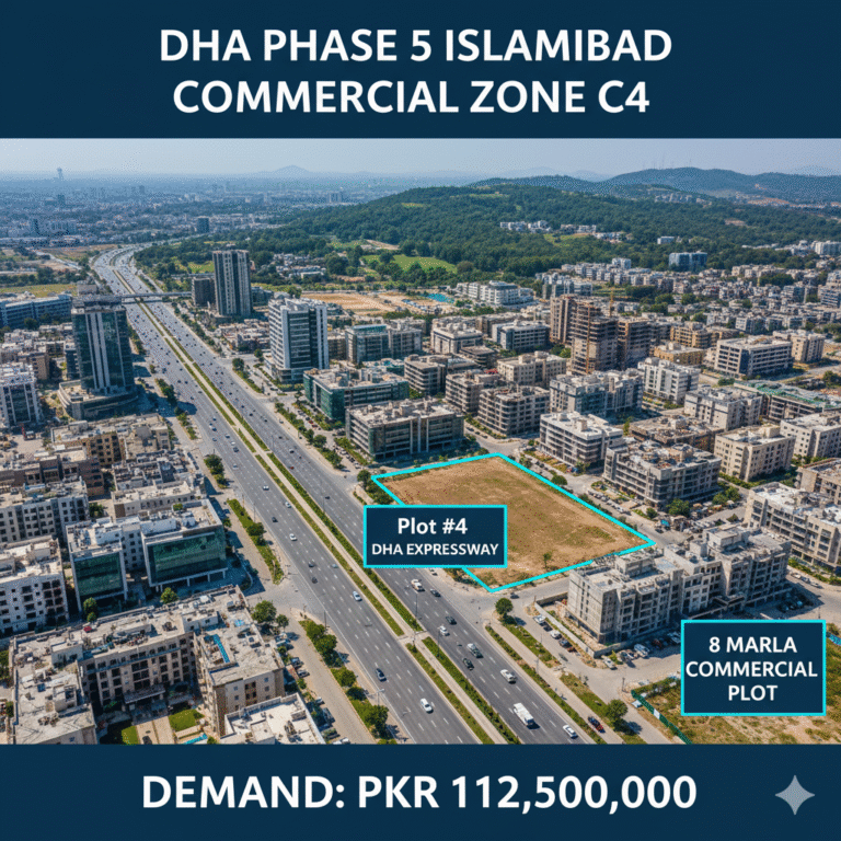 Prime 8 Marla Commercial Plot on DHA Expressway, Commercial Zone C4, DHA Phase 5 Islamabad (Plot #4)