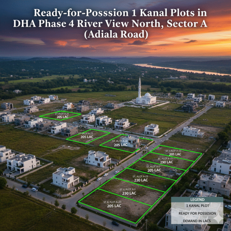 Ready-for-Possession 1 Kanal Plots in DHA Phase 4 River View North, Sector A (Adiala Road)