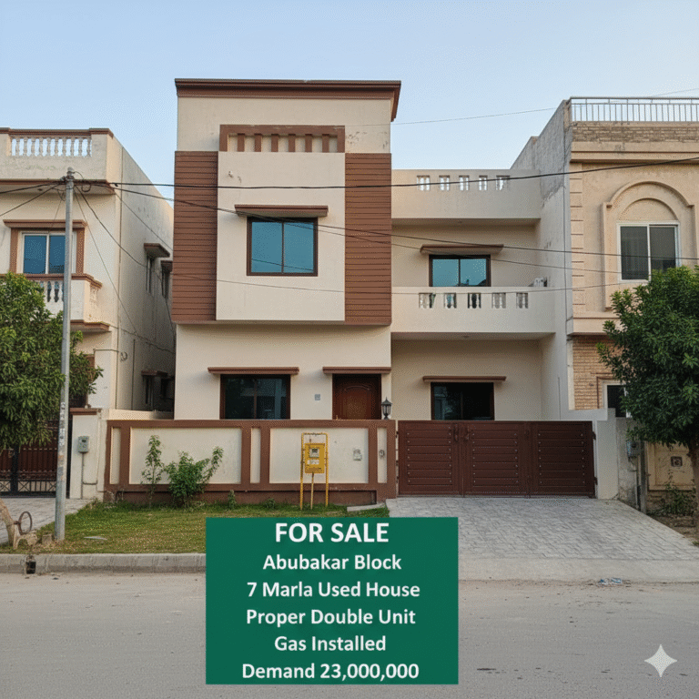 Used 7 Marla House with Gas & Proper Double Unit in Abubakar Block