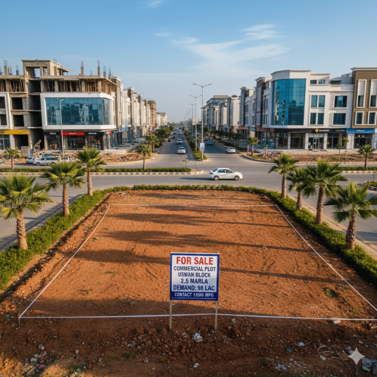 Prime Investment: 2.5 Marla Commercial Plot in Safari Valley, Usman Block – 98 Lacs