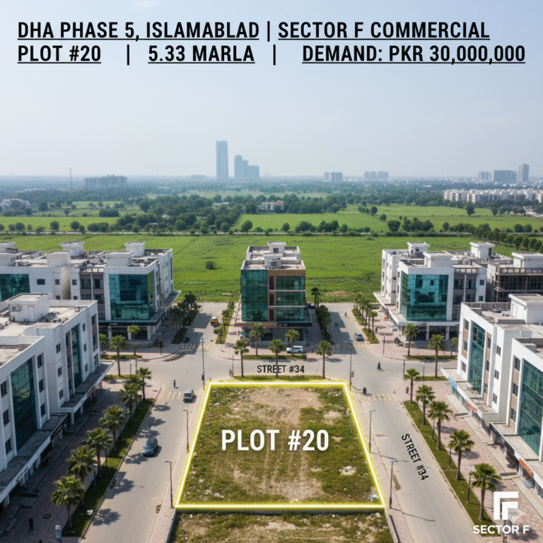 Ready-to-Build 5.33 Marla Commercial Plot in DHA Phase 5, Sector F (30×40)