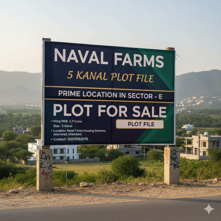5 Kanal Farmhouse Plot File for Sale, Naval Farms Islamabad