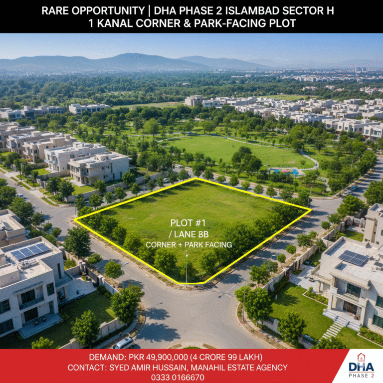 Rare Opportunity! Prime 1 Kanal Corner & Park-Facing Plot in DHA Phase 2, Sector H | Ready to Build