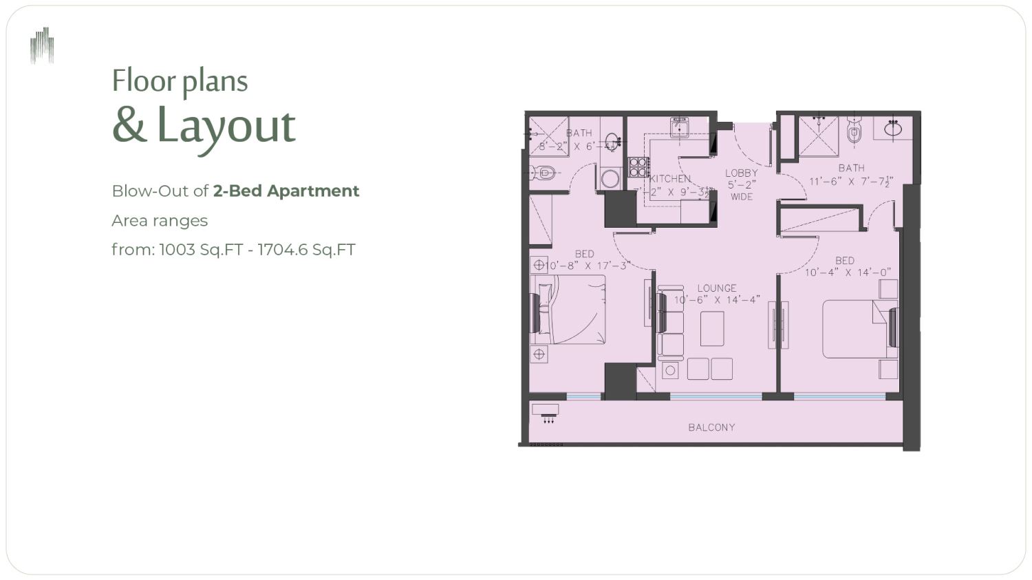 2 Bed Apartment Layout Plan
