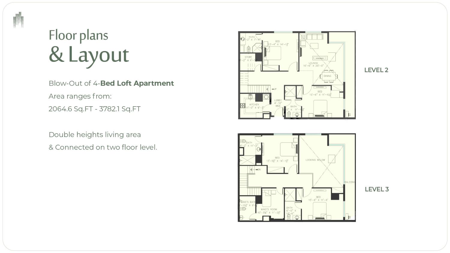 4 Bed Loft Apartment Layout Plan