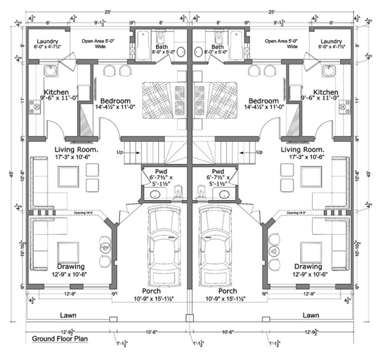 5 Marla Ground Floor Plan