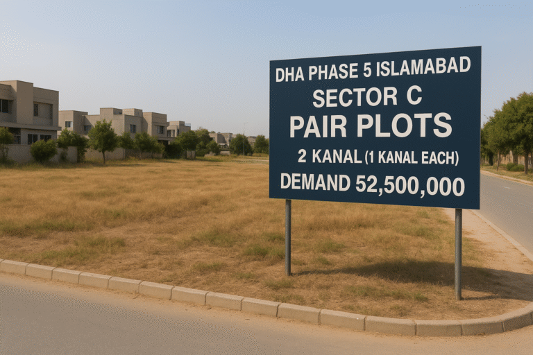 DHA Phase 5 Islamabad – Sector C – Pair of Kanal Plots #23 & 24 on Street 34