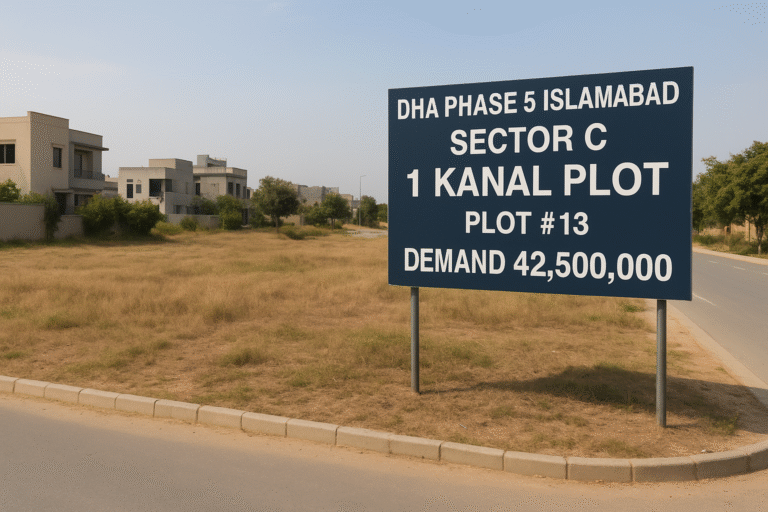 DHA Phase 5 Islamabad – Sector C – 1 Kanal Plot #13 on Johar Bouleva