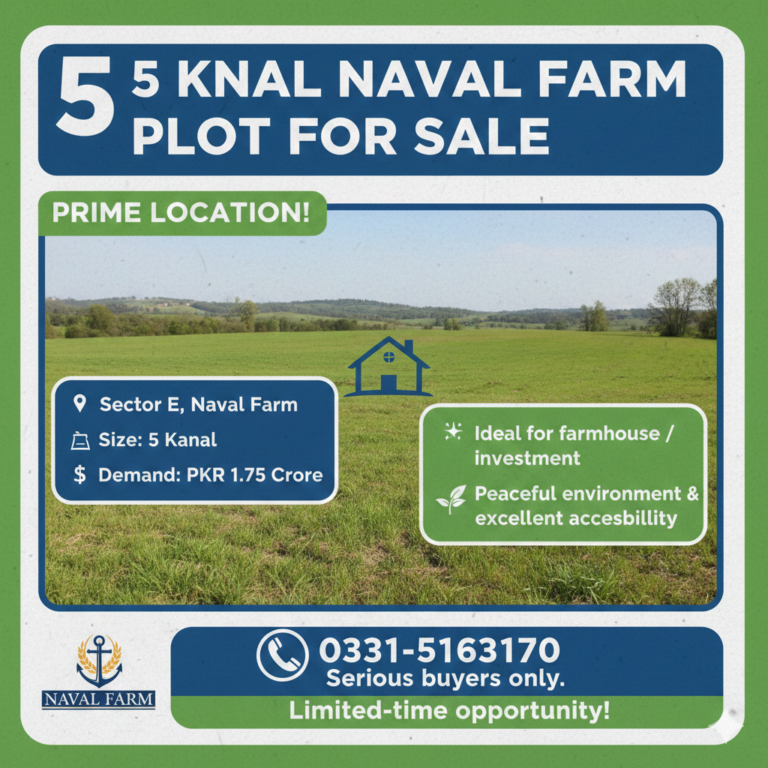 Investment opportunity: 5 kanal Naval Farm Plot for Sale