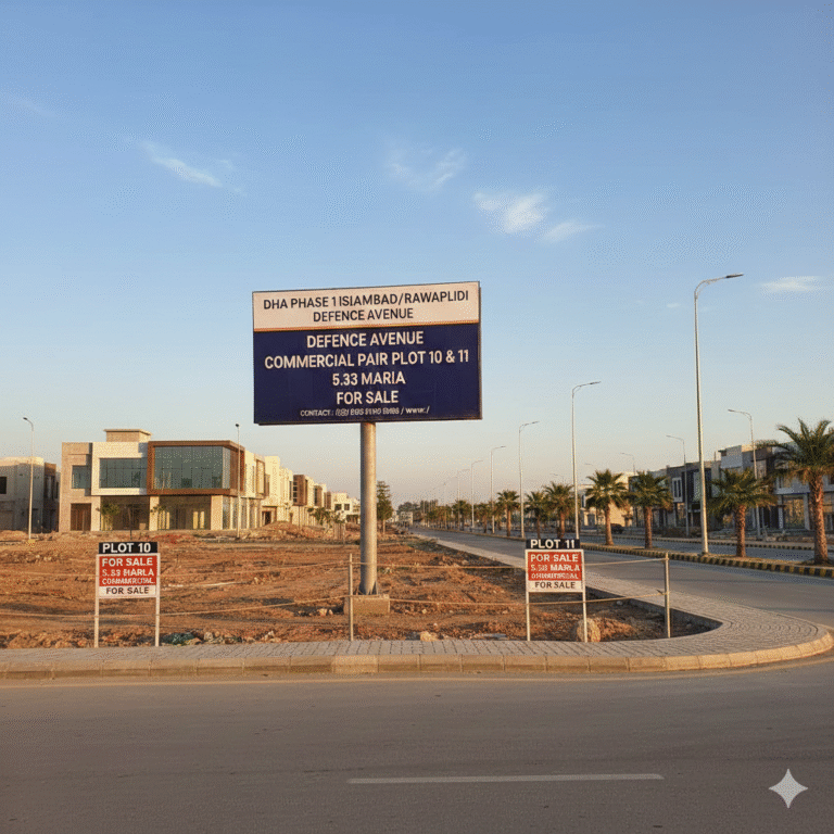 DHA Phase 1 Islamabad/Rawalpindi – Defence Avenue 5.33 Marla Commercial Pair Plot 10 & 11 for Sale