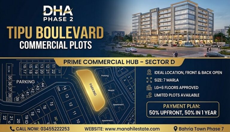 DHA Phase 2 Islamabad Tipu Boulevard Commercial Plots Deal Launched on Installments