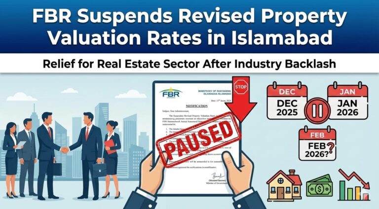 FBR Suspends Revised Islamabad Property Valuation Rates After Industry Backlash