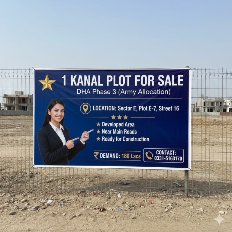 1 Kanal Plot for Sale – DHA Phase 3 (Army Allocation)