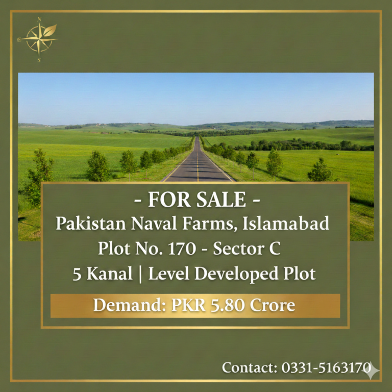 High-Return Investment Opportunity – 5 Kanal Plot in Pakistan Naval Farms, Islamabad