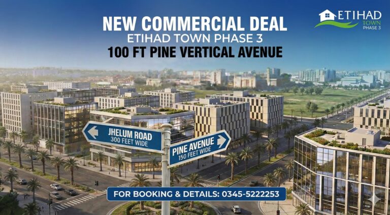 Etihad Town Phase 3 Lahore Launches New Commercial Deal on Pine Vertical Avenue
