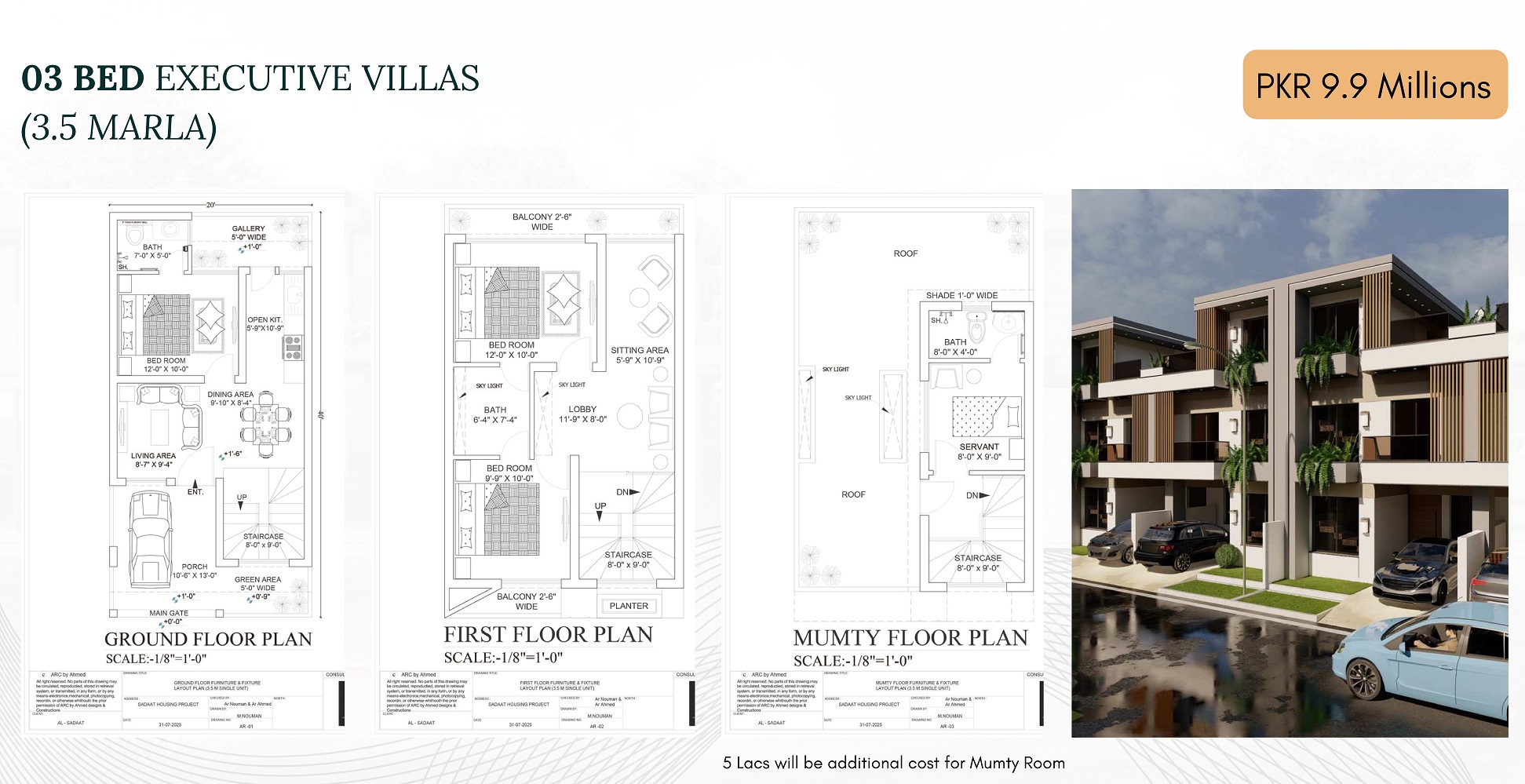 3 Bed Executive Villa