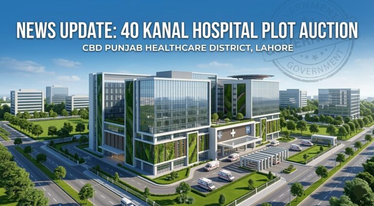 CBD Punjab Hospital Plot Auction: 40 Kanal Land in BAB District, Lahore