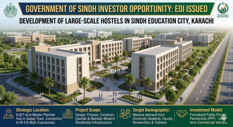 Sindh Education City Karachi: EOI Issued for Mega Hostel Development