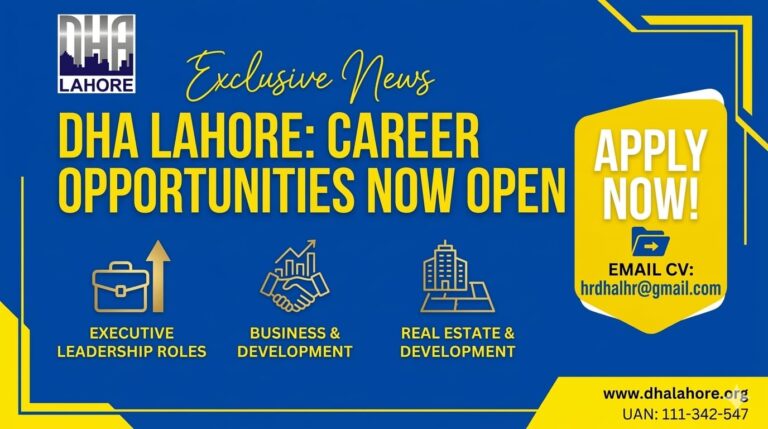 DHA Lahore Announces Real Estate Jobs 2026