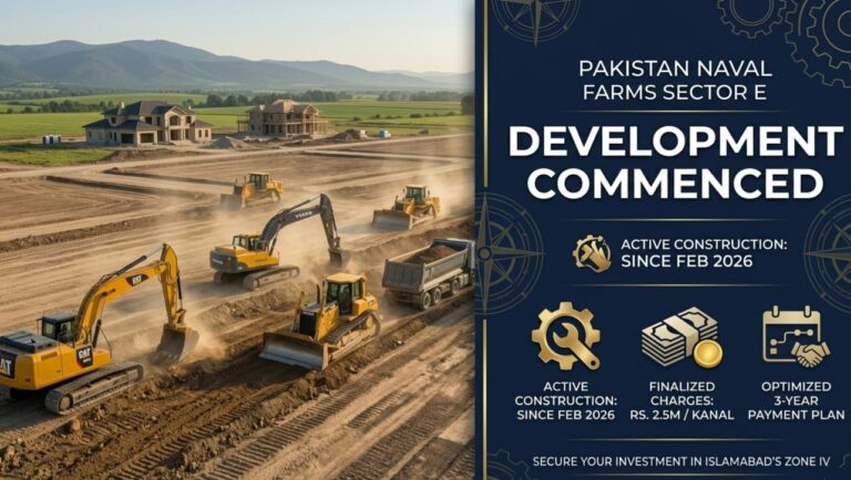 Pakistan Naval Farms (PN Farms) Announces Sector E Development Charges Schedule