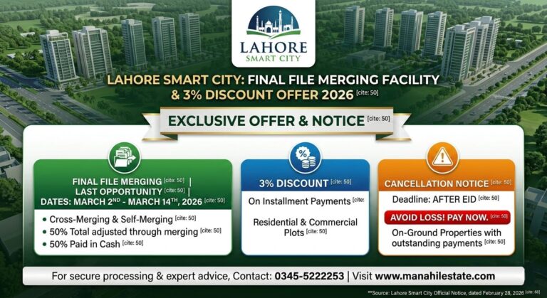 Lahore Smart City Announces Final File Merging Facility & Discount Offer 2026