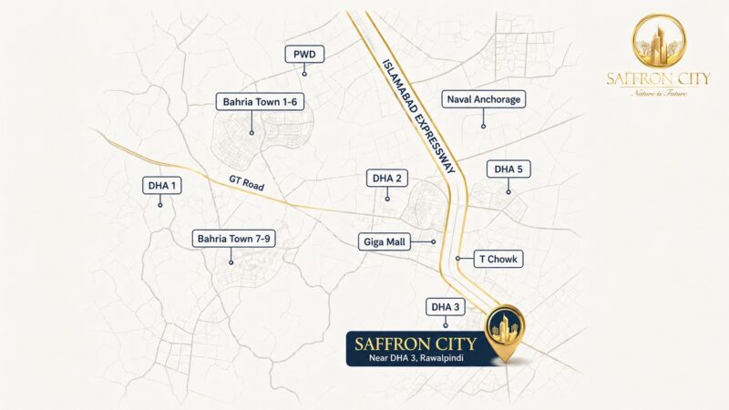 Saffron City Rawalpindi Location Map