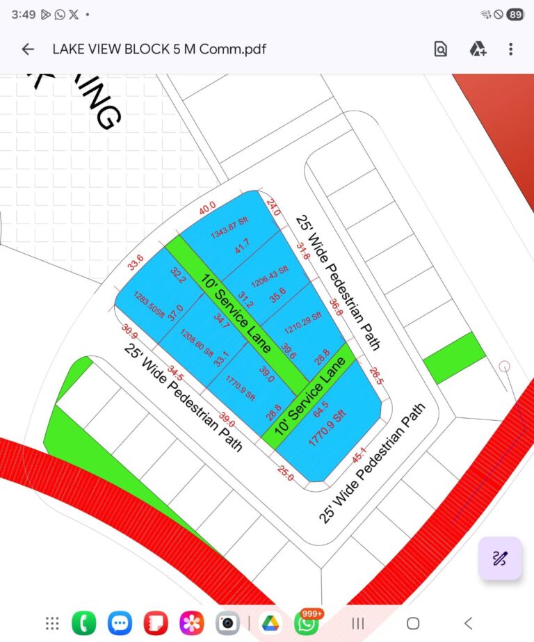 Lake View Commercial Plot for Sale Near Dominion Mall | 2.5 Marla + Extra Land | Huge Parking