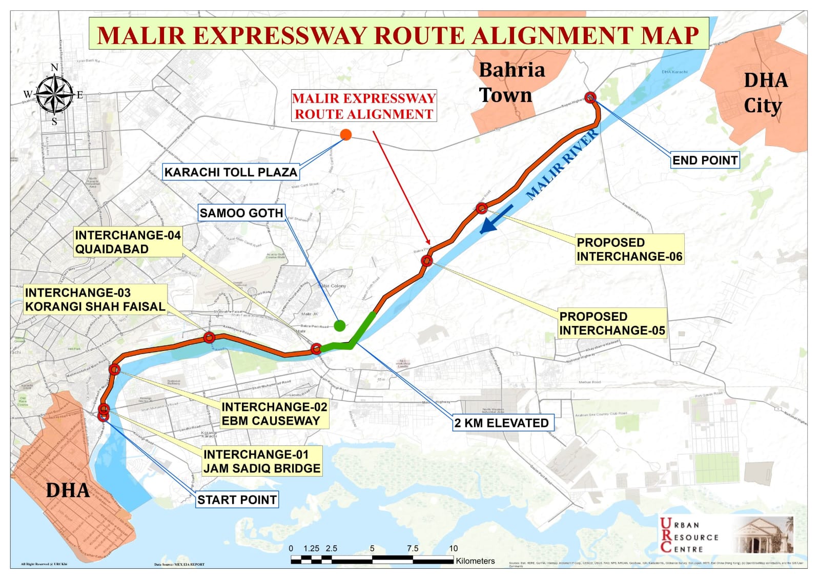 Malir Expressway Karachi Map