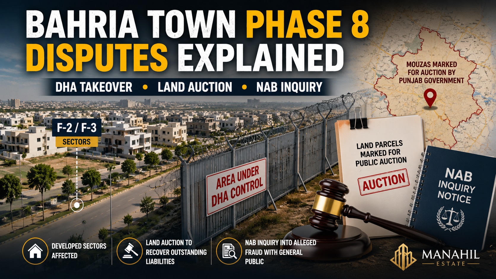 Bahria Town Phase 8 Rawalpindi Disputes, Land Auction and NAB Inquiry Explained